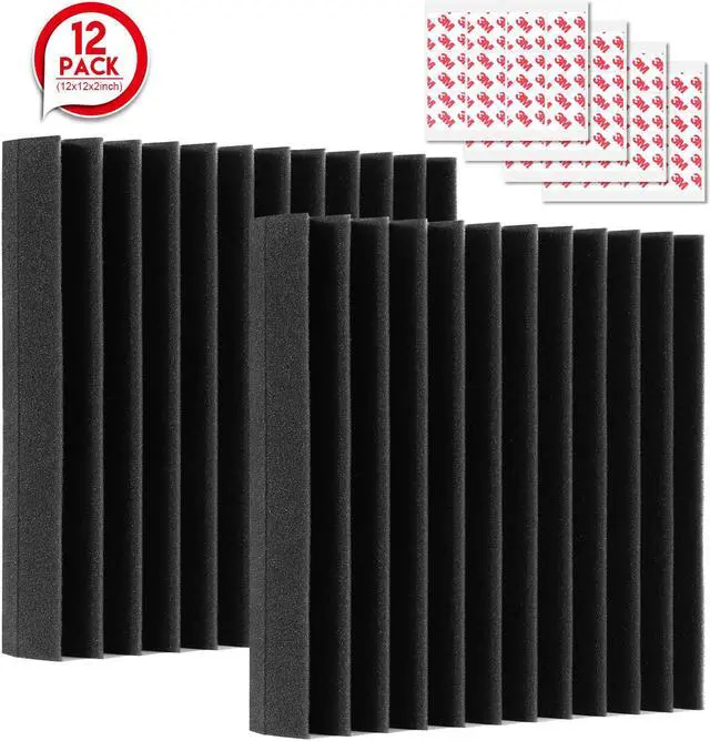 Main image of AGPtEK 12 Packs Sound Proof Padding Soundproof Foams 12*12*2 Inches Black