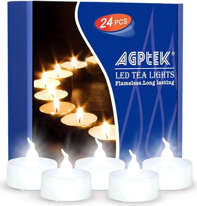 Main image of AGPtEK 24 PCS LED Tealights Battery-Operated White
