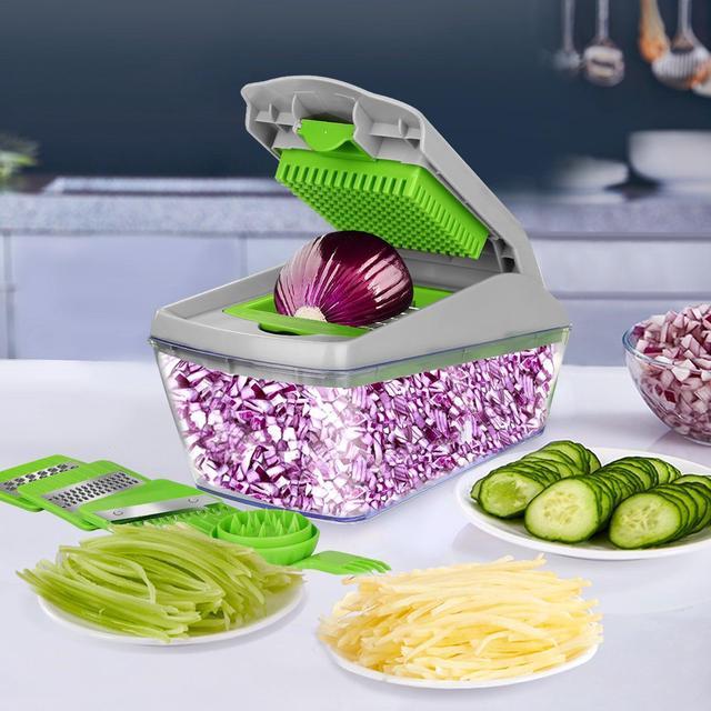 Alt view image 2 of 7 - FITNATE 13pcs Vegetable Spiralizer Mandoline Slicer Dicer Food Chopper Shredder Cutter