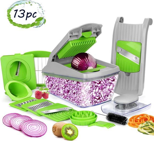 Main image of FITNATE 13pcs Vegetable Spiralizer Mandoline Slicer Dicer Food Chopper Shredder Cutter