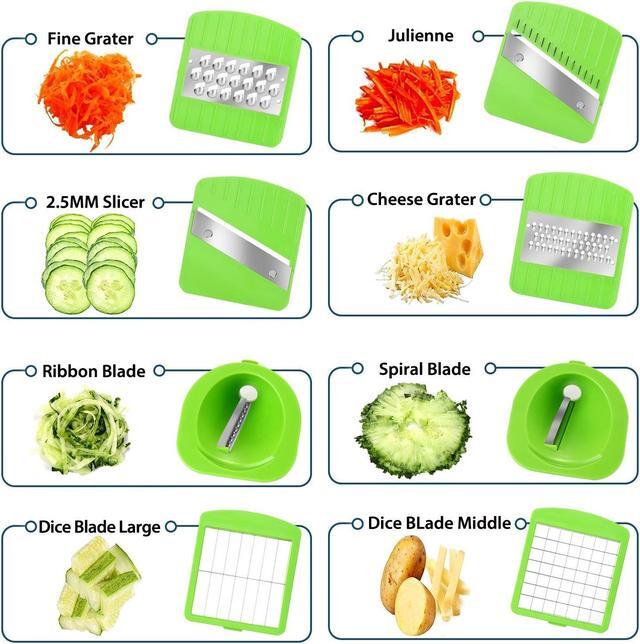 Alt view image 3 of 7 - FITNATE 13pcs Vegetable Spiralizer Mandoline Slicer Dicer Food Chopper Shredder Cutter