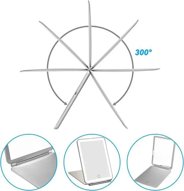 Alt view image 3 of 7 - FITNATE USB Charging 32LED Makeup Mirrors Portable Vanity Lighted Illuminated Standing