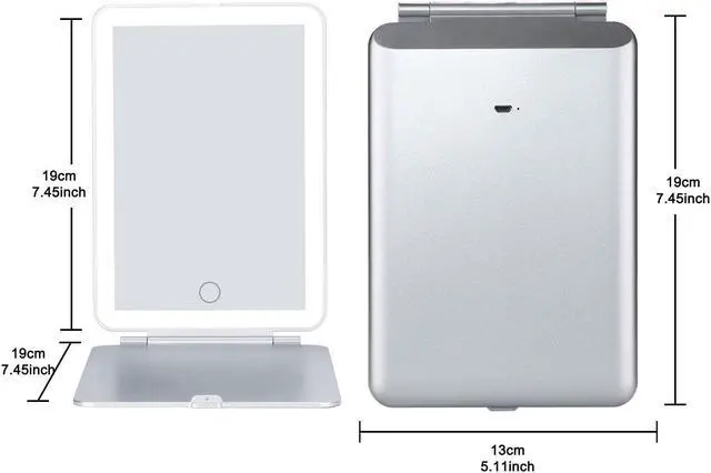 Alt view image 2 of 7 - FITNATE USB Charging 32LED Makeup Mirrors Portable Vanity Lighted Illuminated Standing