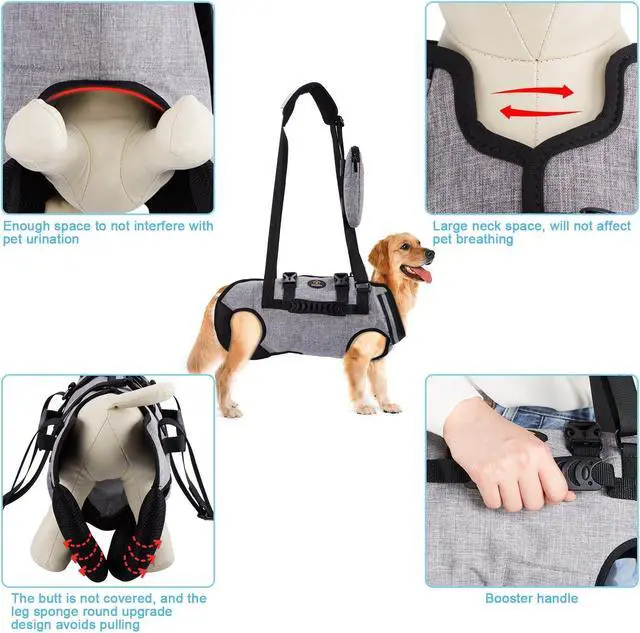 Alt view image 5 of 7 - Ownpets Pet Lift Harness Legs Support & Rehabilitation Dog Carry Sling Hanging Hammock, Adjustable Vest for Old, Disabled Dogs with Joint Injuries, Arthritis, Loss of Stability, XXL