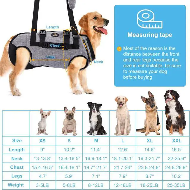 Alt view image 2 of 7 - Ownpets Pet Lift Harness Legs Support & Rehabilitation Dog Carry Sling Hanging Hammock, Adjustable Vest for Old, Disabled Dogs with Joint Injuries, Arthritis, Loss of Stability, XXL