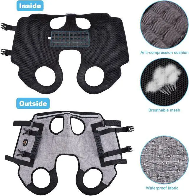 Alt view image 4 of 7 - Ownpets Pet Lift Harness Legs Support & Rehabilitation Dog Carry Sling Hanging Hammock, Adjustable Vest for Old, Disabled Dogs with Joint Injuries, Arthritis, Loss of Stability, XXL