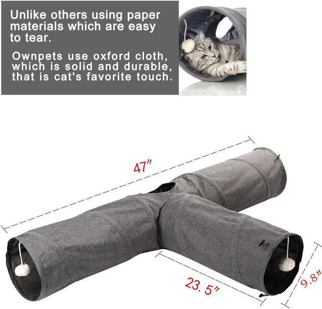 Alt view image 2 of 7 - Ownpets Cat Cube 3-Way Tunnels Extensible & Collapsible Cat Tube Tunnel, Cat Tunnels and Tubes for Indoors Cat, Puppy, Rabbit, Kitten and Mongoose