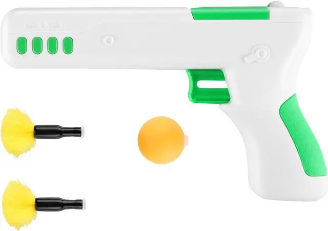 Alt view image 7 of 7 - Ownpets Green Interactive Cat Toy Gun Cat Stick Toy with Ball & Feather