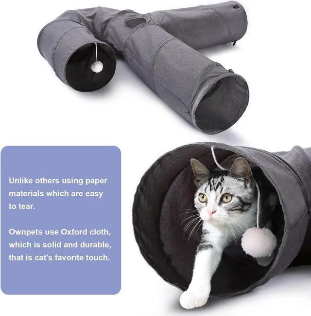 Alt view image 6 of 7 - Ownpets Cat Tunnel 3 Way Collapsible U-Shaped Pet Play Tunnel Tube Toy Large Cat Tunnels for Indoor Cats, Puppy, Kitty, Rabbit