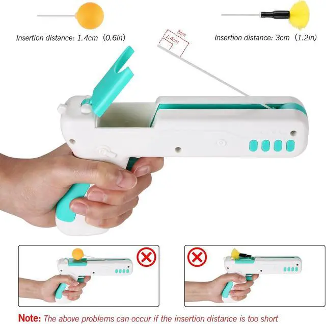 Alt view image 4 of 7 - Ownpets Blue Interactive Cat Toy Gun Cat Stick Toy with Ball & Feather