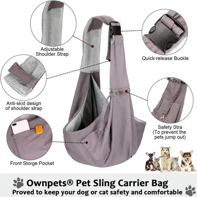 Alt view image 3 of 7 - Ownpets Pet Sling Carrier Bag Safe, Larger Size Fit Medium Size Cats & Dogs, Comfortable, Adjustable, Perfect for daily walk, Outdoor Activity and Weekend Adventure