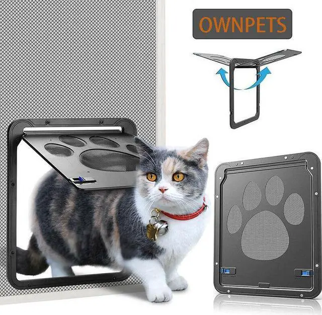 Main image of Ownpets Pet Dog Cat Small Screen Locking Flap Door Magnetic Automatic Slide Protector