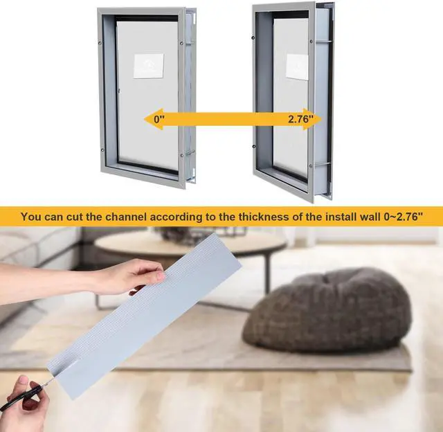 Alt view image 5 of 7 - Ownpets XL Larger Pets Deluxe Aluminum Dog & Cat Pet Door with Locking Panel for Screens, Glasses, Doors & Walls, White