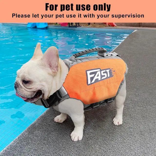 Alt view image 6 of 7 - Ownpets S Size Dog Life Jacket Reflective Safety Vest with Adjustable Buckles & Durable Rescue Handle Swimming Surfing Boating