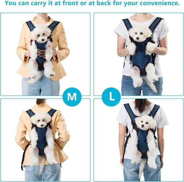 Alt view image 6 of 7 - Ownpets Legs Out Front Dog Carrier, Hands-Free Adjustable Pet Carrying Backpack, Ideal for Small & Medium Cat, Dog Puppy Doggie (M)
