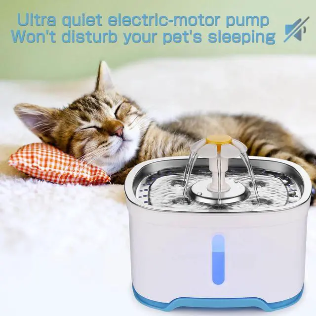 Alt view image 2 of 7 - Ownpets 84oz/2.5L Pet Water Dispenser Fountain Cat Dog LED Light Drinking With 2 Spray Heads