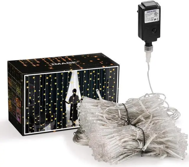 Alt view image 6 of 7 - IMAGE 600 LED 9.8*19.6 feet LED Curtain Lights with 8 Light Modes and Memory Function, Waterproof Curtain Lights Warm White