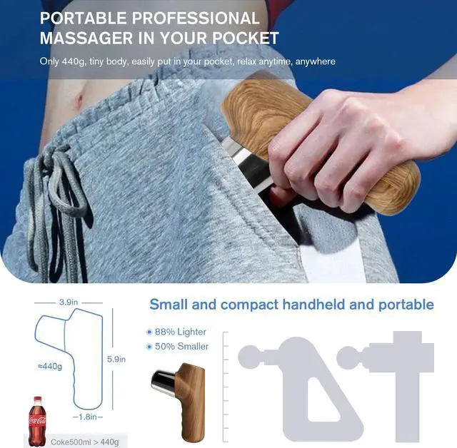 Alt view image 3 of 7 - AGPtek Massage Gun Percussion Massager Deep Tissue Muscle Therapy Relaxing Body LegSlim