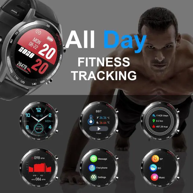 Alt view image 4 of 7 - AGPTEK Waterproof Smart Watch Fitness Tracker Activity Tracker with Body Temperature Heart Rate Monitor for Kid, Woman Man and Gift, Included 3 Colors Watchband
