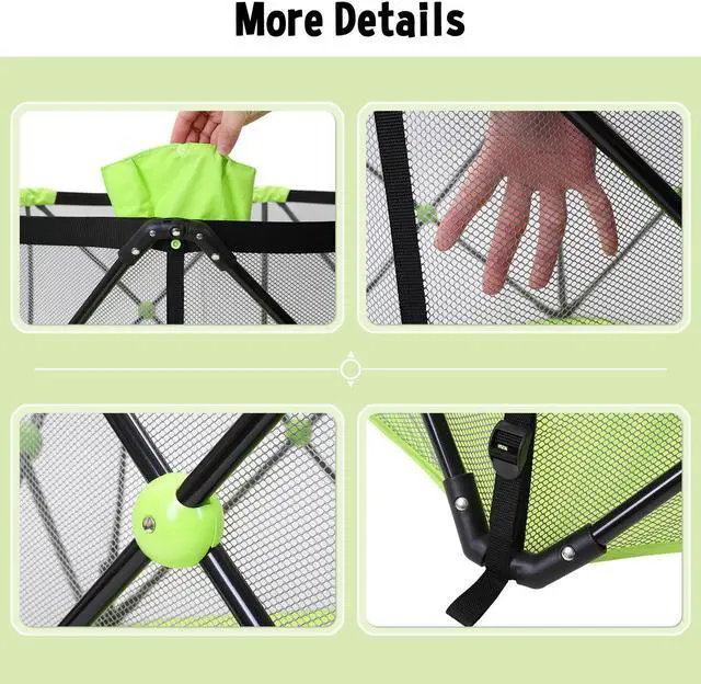 Alt view image 6 of 7 - Portable Playard Play Pen for Infants and Babies - Lightweight Mesh Baby Playpen with Carrying Case - Easily Opens with one Hand