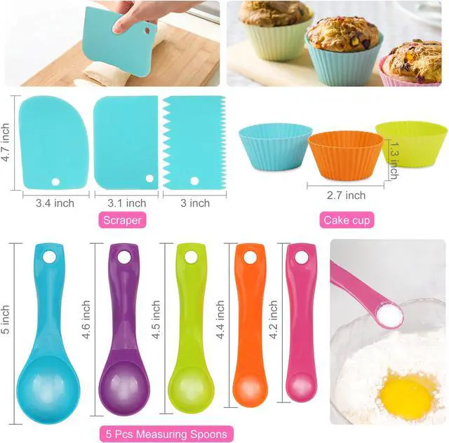 Alt view image 4 of 7 - 26pcs Kids Cooking Baking Costume Chef Apron Hat Kitchen Role Play for Girl Child, with Silicone Toy Baking Set, Multi-color