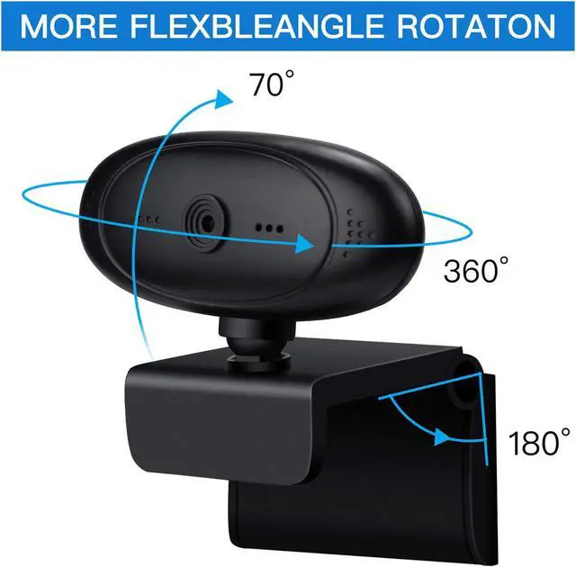 Alt view image 3 of 7 - AGPtek 1080P Full HD Webcam for PC Desktop & Laptop 360 Rotatable Auto Focus Web Camera with Microphone