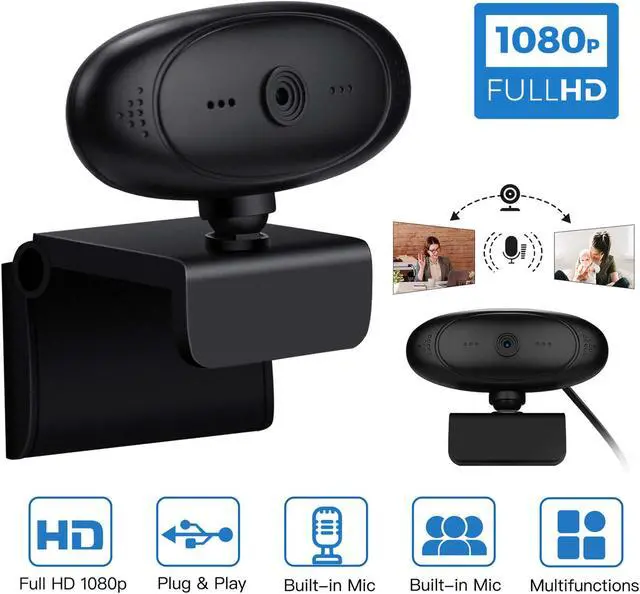 Main image of AGPtek 1080P Full HD Webcam for PC Desktop & Laptop 360 Rotatable Auto Focus Web Camera with Microphone