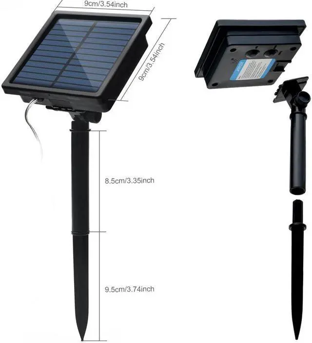 Alt view image 3 of 5 - AGPtEK 5V 300LED Curtain Light Warm White + Solar Panel
