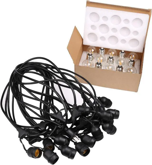 Alt view image 2 of 7 - AGPtEK S14 Bulb String Lights 15 Meters + 15 Bulbs Warm White