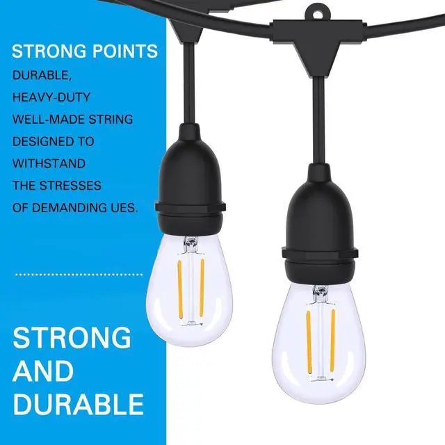 Alt view image 4 of 7 - AGPTEK 15PCs LED Outdoor String Lights Bulbs, Waterproof Commercial Patio String Lights Vintage S14 Bulbs( Bulbs Only)
