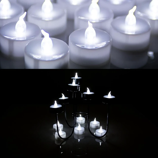 Alt view image 5 of 7 - Agptek 24 Pcs Cool White Led Flameless Tealight Candles with Timer