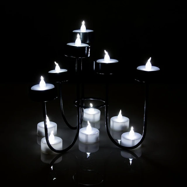Alt view image 6 of 7 - Agptek 24 Pcs Cool White Led Flameless Tealight Candles with Timer