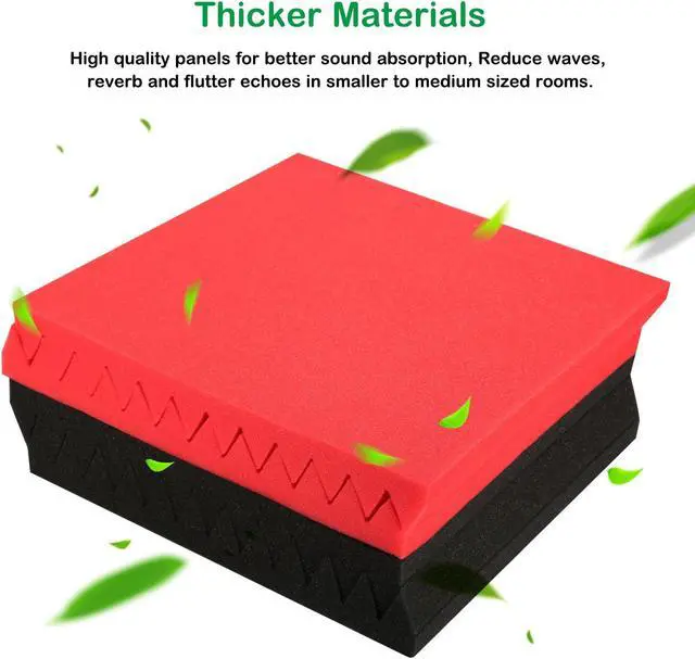 Alt view image 4 of 7 - AGPtEK 12 Packs Soundproof Foams 12*12 *2 In Acoustic Foam Panels Ideal for Recording Studio TV Room