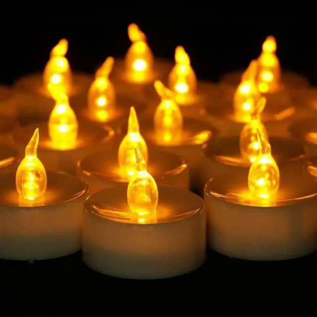 Alt view image 2 of 7 - AGPtEK 24Pcs Timing Candle yellow DE82B for Wedding Holiday Party Home Decoration 24pcs(Amber Yellow)