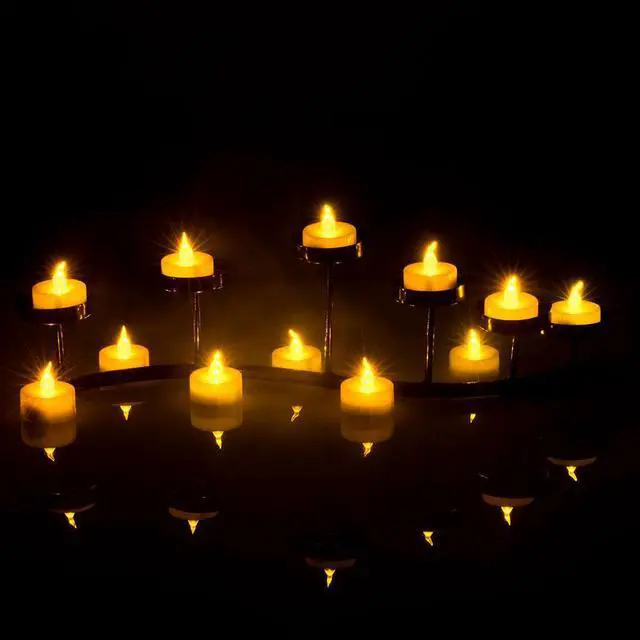 Alt view image 3 of 7 - AGPtEK 24Pcs Timing Candle yellow DE82B for Wedding Holiday Party Home Decoration 24pcs(Amber Yellow)