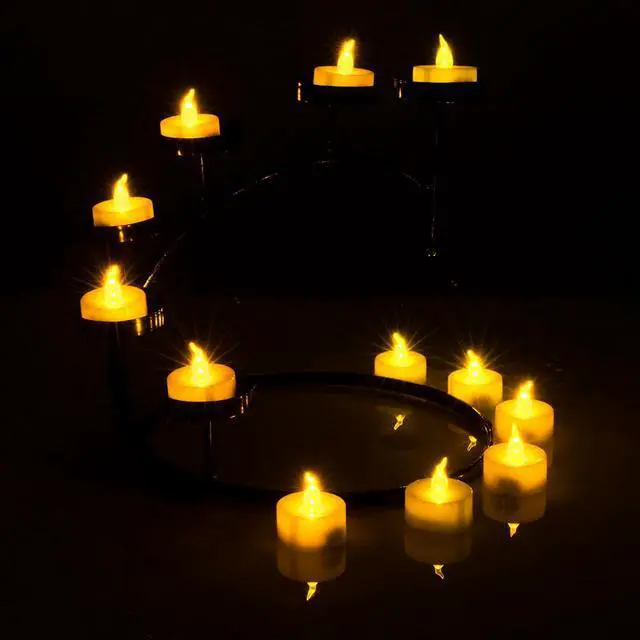 Alt view image 4 of 7 - AGPtEK 24Pcs Timing Candle yellow DE82B for Wedding Holiday Party Home Decoration 24pcs(Amber Yellow)