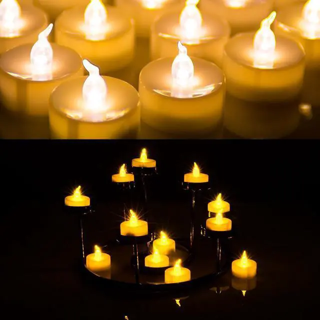 Alt view image 5 of 7 - AGPtEK 24Pcs Timing Candle yellow DE82B for Wedding Holiday Party Home Decoration 24pcs(Amber Yellow)