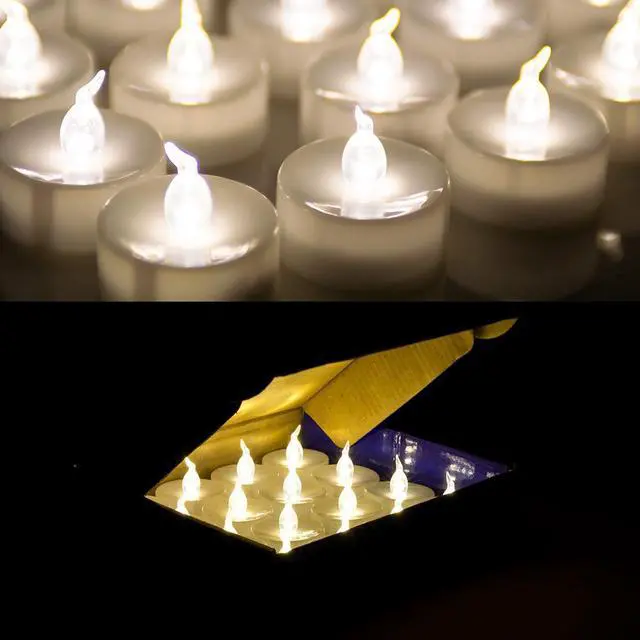 Alt view image 7 of 7 - AGPtEK 24Pcs Timing Candle Warm White for Wedding Holiday Party Home Decoration