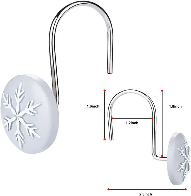 Alt view image 2 of 7 - AGPtEK 12 PCS Anti-Rust Decorative Shower Curtain Hooks for Home, Bathroom