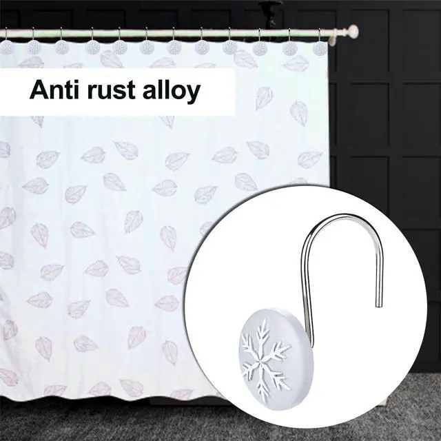Alt view image 3 of 7 - AGPtEK 12 PCS Anti-Rust Decorative Shower Curtain Hooks for Home, Bathroom