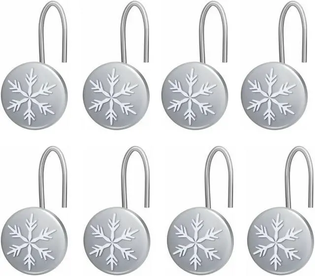Alt view image 7 of 7 - AGPtEK 12 PCS Anti-Rust Decorative Shower Curtain Hooks for Home, Bathroom