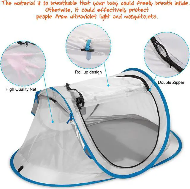 Alt view image 4 of 7 - FITNATE Baby Tent Mosquito Net for Beach UPF 50+ & UV Protection
