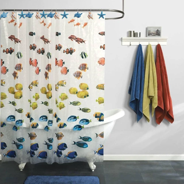 Alt view image 5 of 7 - FITNATE 12PCS Beach Shower Curtain Hooks, Rust Proof Decorative Curtain Rings