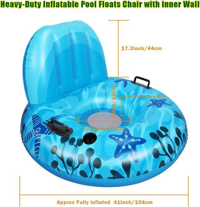 Alt view image 2 of 7 - CAMULAND Inflatable Lounger Pool Float Blue