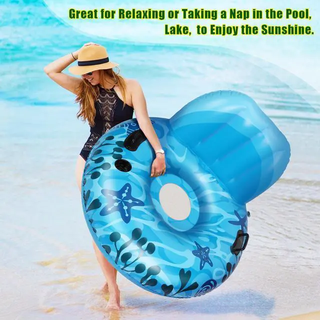 Alt view image 3 of 7 - CAMULAND Inflatable Lounger Pool Float Blue