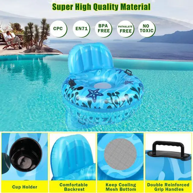 Alt view image 5 of 7 - CAMULAND Inflatable Lounger Pool Float Blue