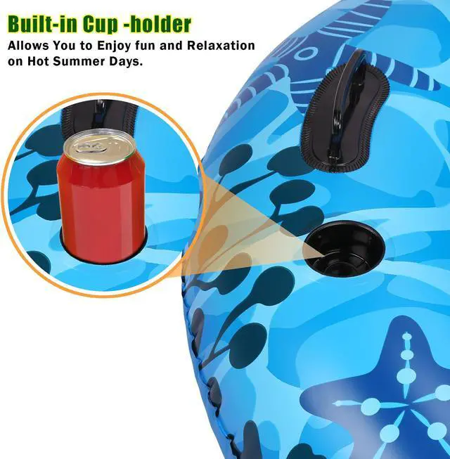 Alt view image 7 of 7 - CAMULAND Inflatable Lounger Pool Float Blue
