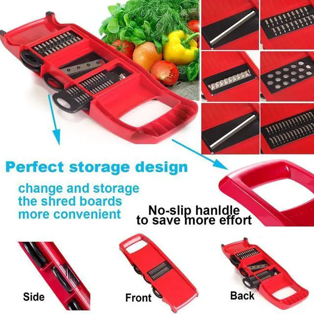 Alt view image 2 of 7 - FITNATE Vegetable Slicer Cutter Chopper Grater Julienne With 6 Interchangeable Blades