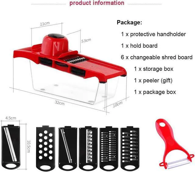 Alt view image 5 of 7 - FITNATE Vegetable Slicer Cutter Chopper Grater Julienne With 6 Interchangeable Blades