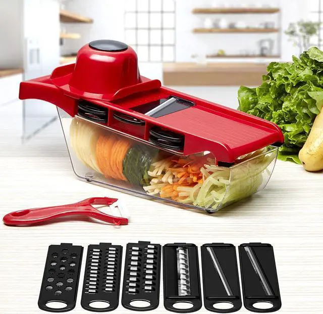 Alt view image 6 of 7 - FITNATE Vegetable Slicer Cutter Chopper Grater Julienne With 6 Interchangeable Blades
